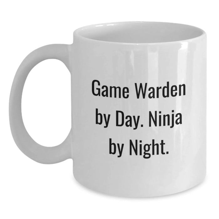 Game Warden Humor White Coffee Mugs Gifts from Friends to Game Wardens, Birthday Unique Gifts, Ninja in Disguise - Main