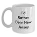 Funny New Jersey Coffee Mug Gifts from Friends and Family for Men and Women, I'd Rather Be In New Jersey White Ceramic Mug for Christmas Unique Presents - Main
