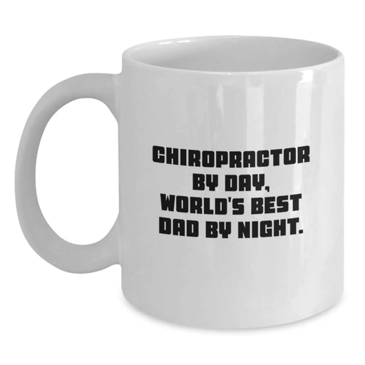 Funny Quote Chiropractor Gifts from Dad for Christmas Unique White Coffee Mugs for Chiropractor Men - Main