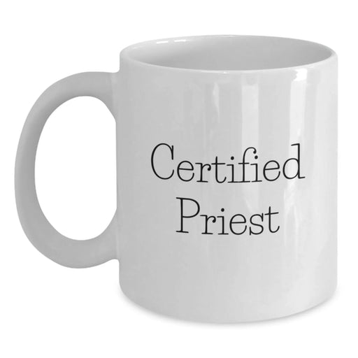 Funny Quotes Gifts for Priests from Men, Unique White Coffee Mugs for Graduation, Inspirational Messages - Main