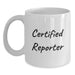 Funny Reporter Gifts from Friends for Men, White Coffee Mug with Inspirational Quote, Graduation Unique Gifts - Main