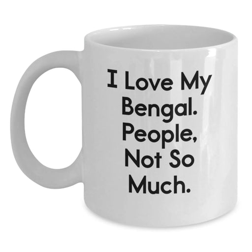 Funny Bengal Cat Gifts for Friends, Unique White Coffee Mugs for Bengal Cat Lovers, Christmas Unique Gifts from Men to Women - Main