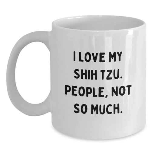 Funny Shih Tzu Dog Gifts from Friends, Unique White Coffee Mug, Christmas Holiday - Main