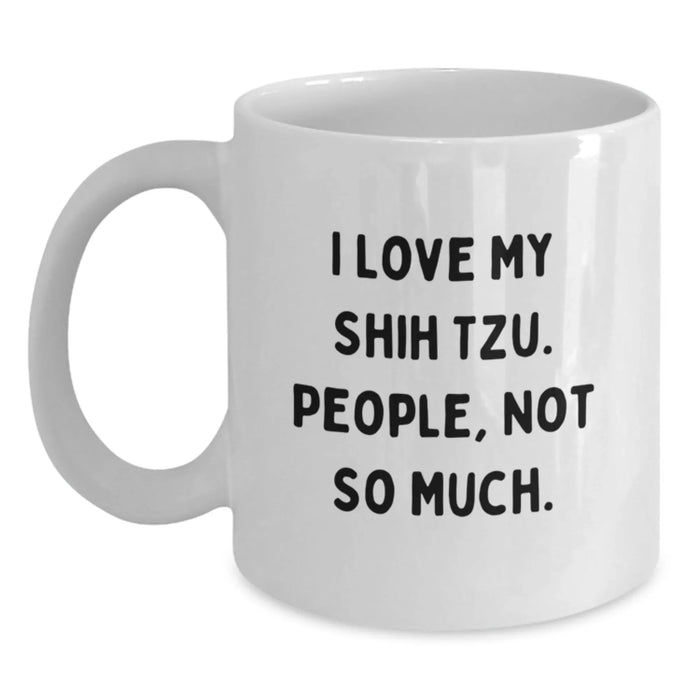Funny Shih Tzu Dog Gifts from Friends, Unique White Coffee Mug, Christmas Holiday - Main