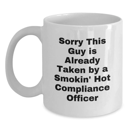 Funny Compliance Officer Gifts from Men, Gifts for Compliance Officer, White Coffee Mugs for Christmas Morning - Main