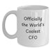 Funny 'Officially The World\'s Coolest Cfo' White Coffee Mug Gifts for CFOs from Family and Friends on Father's Day - Main