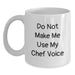 Funny Chef Gifts from Friends to Chef - Do Not Make Me Use My Chef Voice White Coffee Mug, Birthday Unique Gifts for Men - Main