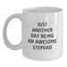 Funny Stepdad Gifts for Men - White Coffee Mug - Just Another Day Being An Awesome Stepdad, Perfect for Dad's Unique Christmas Unique Gifts from Family - Main