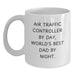 Funny Air Traffic Controller Mugs Gifts for Him on Birthday, Unique White Coffee Mug for Air Traffic Controller Dad, 'Air Traffic Controller By Day, World's Best Dad By Night.' - Main