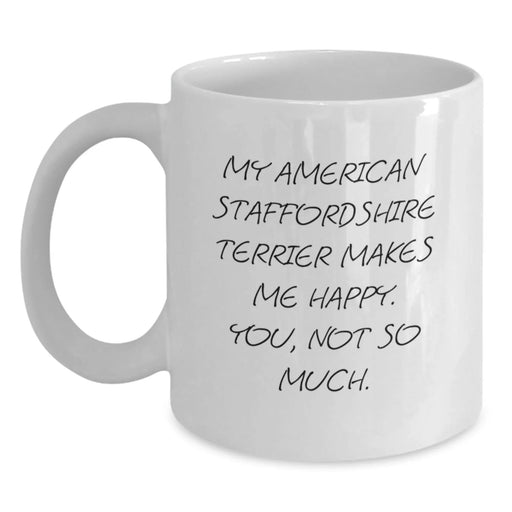 Funny American Staffordshire Terrier Dog Gifts for Men - Birthday Unique White Coffee Mug from Friends - Main