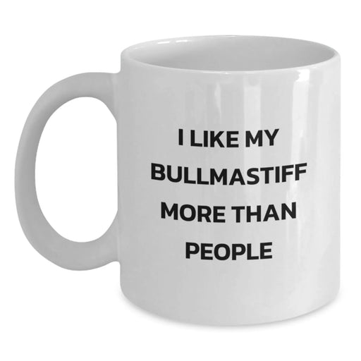 Funny Bullmastiff Dog Gifts from Men for Bullmastiff Dog Lovers - I Like My Bullmastiff More Than People White Coffee Mug - Main