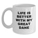 Funny Great Dane Dog White Coffee Mug Gifts from Men to Great Dane Dog Lovers on Birthday Unique Presents - Main