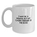 Funny Cairn Terrier Dog Gifts for Men from Friends, Birthday Unique Gifts for Cairn Terrier Dog Lover, White Coffee Mug with I May Be A Human, But My Cairn Terrier Is The Boss - Main