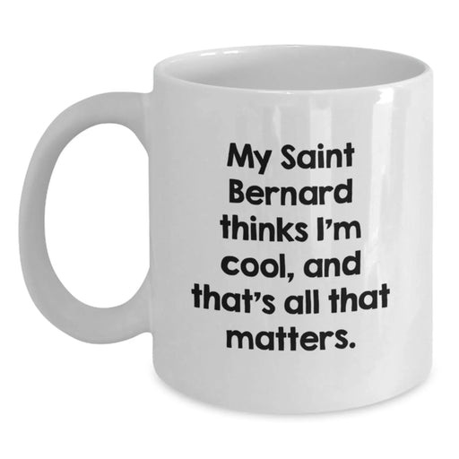 Funny Saint Bernard Dog Gifts from Men, Women, Friends, or Coworkers to Saint Bernard Dog Lovers on Valentine's - White Coffee Mug - Main