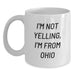 Funny Ohio Gifts from Ohioans, White Coffee Mug I'm Not Yelling, I'm From Ohio, Unique Valentine's Gifts - Main