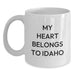 Idaho Gifts for Her - Funny 'My Heart Belongs To Idaho' White Coffee Mug - Perfect Birthday Unique Gift for Friends from Idaho - Main