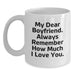 Funny Sweetheart Gifts, Christmas Unique Presents for Him, White Ceramic Coffee Mug - 'My Dear Sweetheart' - Main