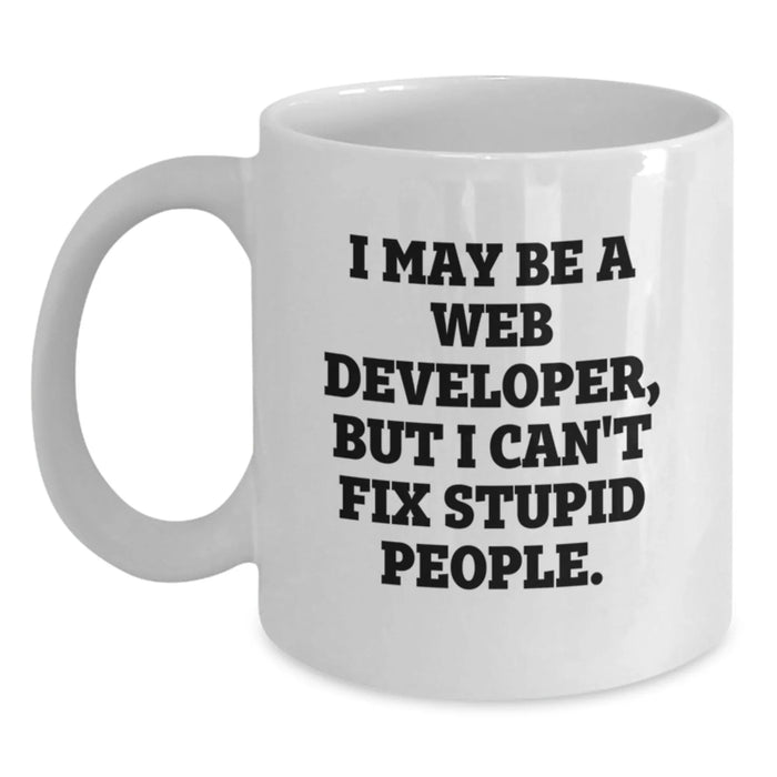 Funny Web Developer White Coffee Mug Gifts from Friends to Web Developer at Christmas - Main