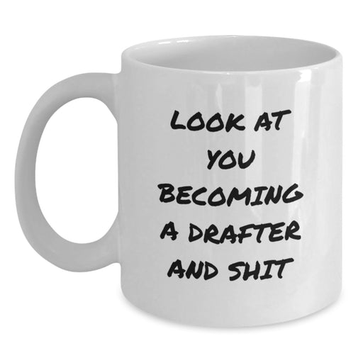 Funny Drafter White Coffee Mug Gifts for Him from Family on Christmas Unique Occasions - Main