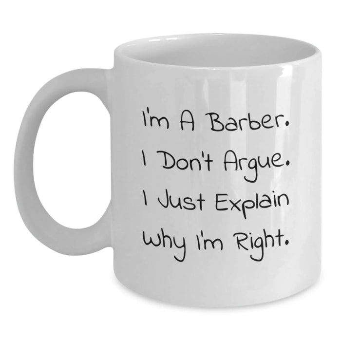 Funny Barber Quotes Gifts from Friends for Men White Coffee Mug Christmas Unique Presents - Main