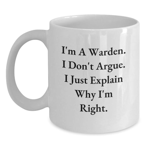 Warden Gifts - Funny White Coffee Mugs for Men Friends Warden on Christmas Unique Gifts from Family - Main