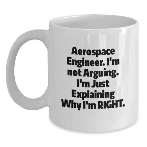 Funny Aerospace Engineer Gifts from Friends - White Christmas Coffee Mug - Aerospace Engineer Humor - Main