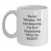 Funny Social Worker Gifts from Friends for Valentine's Unique White Coffee Mug - Main