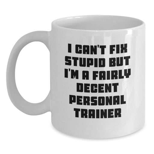 Funny Personal Trainer Gifts for Men, White Coffee Mug - Valentine's Unique Gifts from Friends to Personal Trainer - Main