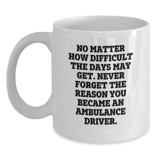 Inspirational Gifts from Men to Ambulance Driver, Funny Coffee Mug for Mom, Never Forget Your Reason - Main