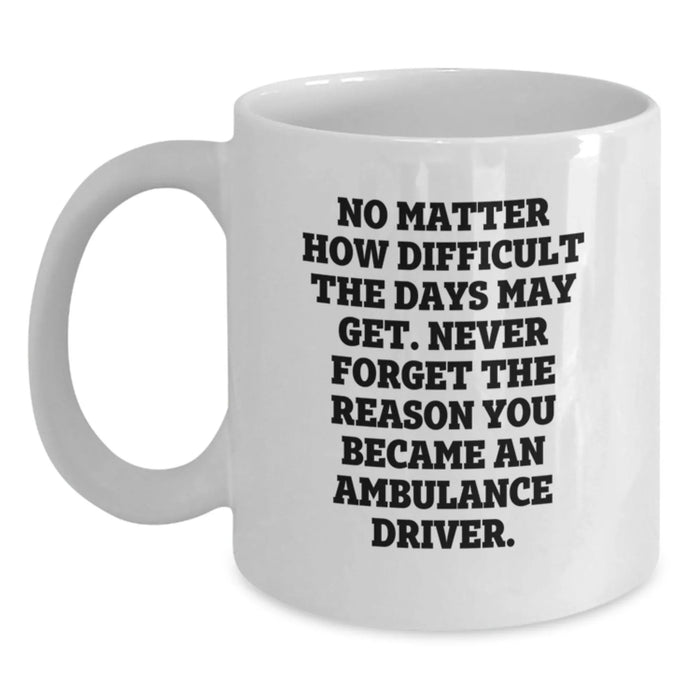 Inspirational Gifts from Men to Ambulance Driver, Funny Coffee Mug for Mom, Never Forget Your Reason - Main