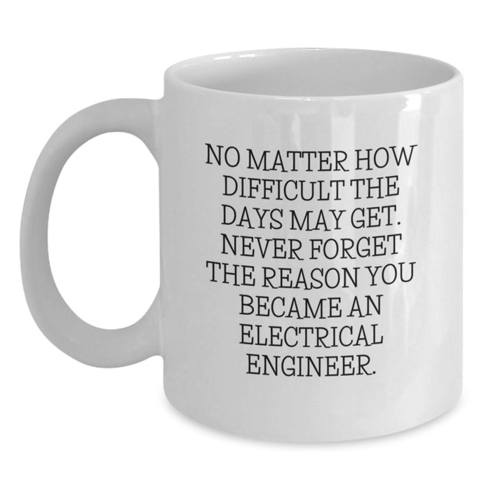 Funny Electrical Engineer Gifts, Valentine's Unique Gifts from Family, Friends, Coworkers to Men, Women, Electrical Engineers, White Ceramic Coffee Mug - Main