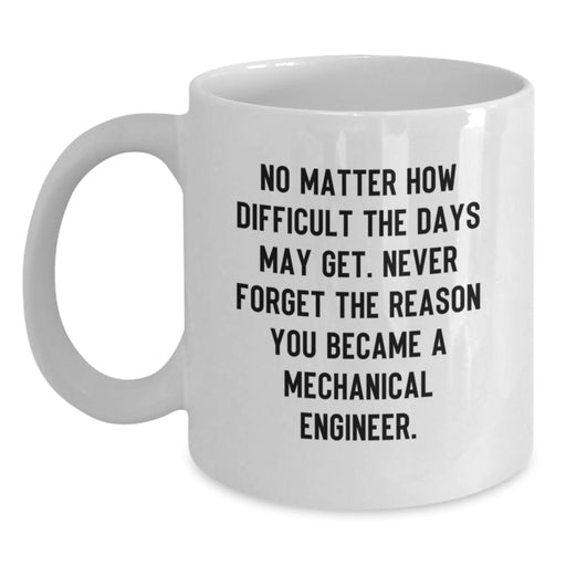Funny Mechanical Engineer White Coffee Mug Gifts for Him from Friends, Coworkers, Family - Valentine's Unique Inspirational Quote - Main