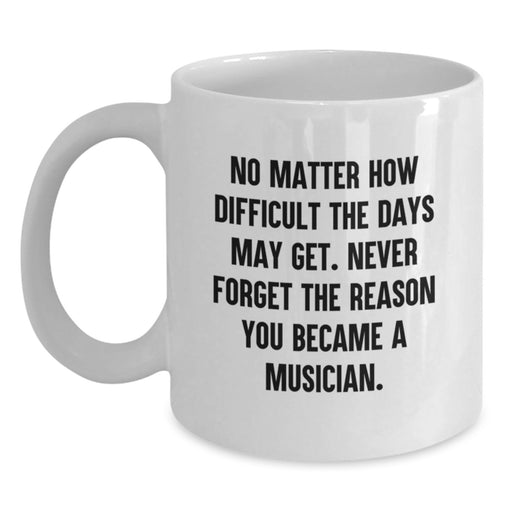 Funny Musician Gifts for Musician Friends, Birthday Unique Gifts from Friends, White Coffee Mug with Never Forget The Reason You Became A Musician Quote - Main