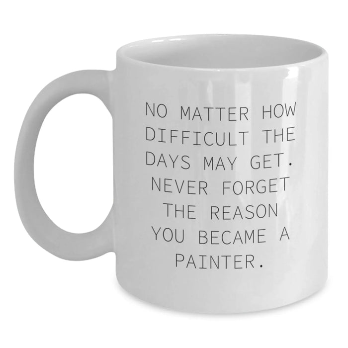 Funny Painter Gifts for Mom - White Coffee Mug 'Never Forget The Reason You Became A Painter' - Ideal Gift from Friends, Family, or Loved Ones for Painter Enthusiasts on Mother's Day - Main