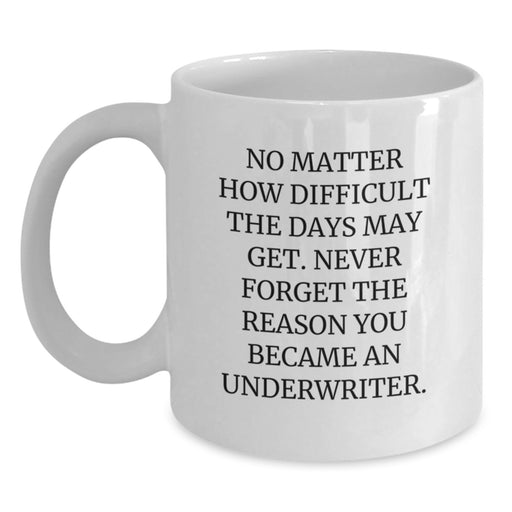 Inspirational Underwriter Gifts, Funny Quote White Coffee Mugs for Birthday, Unique Gifts from Friends to Underwriter, White Ceramic Coffee Mug for Him or Her - Main