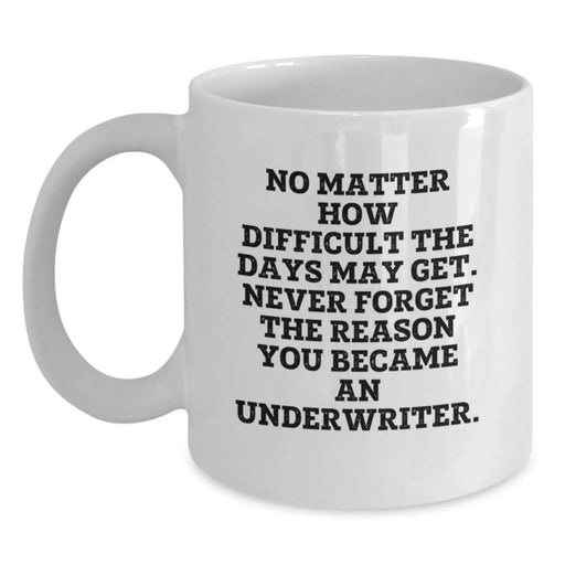 Funny Underwriter Gifts for Men from Friends - White Coffee Mug, Inspirational Quote for Underwriter, Birthday Unique Gifts for Underwriter - Main