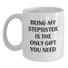 Funny Stepsister Gifts from Men to Women Unique White Coffee Mugs for Stepsisters - Being My Stepsister Is The Only Gift You Need - Christmas Unique Gifts - Main
