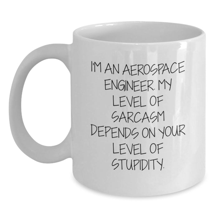 Funny Aerospace Engineer Gifts for Men, White Coffee Mug, Valentine's Unique Presents from Friends or Family - Main