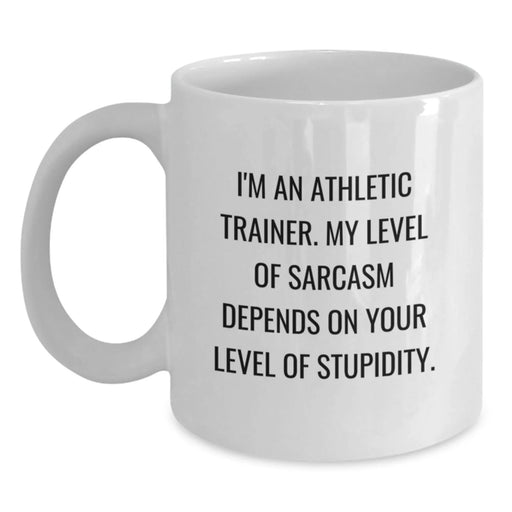 Funny Athletic Trainer White Coffee Mug, Gifts from Men to Athletic Trainer Friends on Christmas Unique - Main