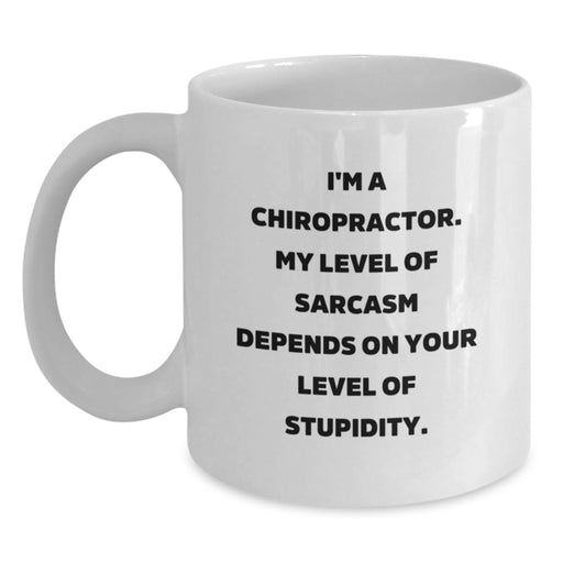 Funny Chiropractor Gifts for Men, White Coffee Mugs with Sarcastic Humor, Gifts from Family, Unique Father's Day Unique Gifts, Chiropractor Appreciation - Main