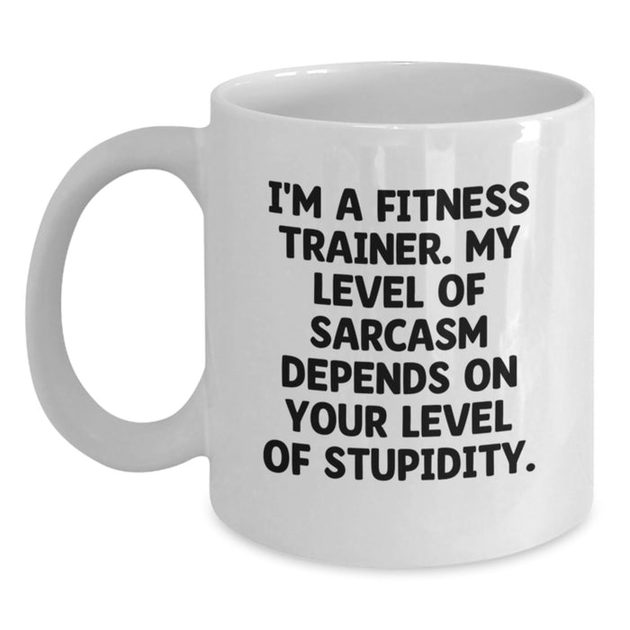 Funny Fitness Trainer Gifts from Family for Fitness Trainer on Mother's Day Unique White Coffee Mug - Main