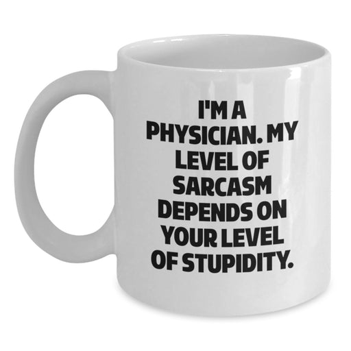 Funny Physician Gifts White Coffee Mugs for Doctor from Family Friends Coworkers 11oz 15oz Ceramic Microwave Safe - Main