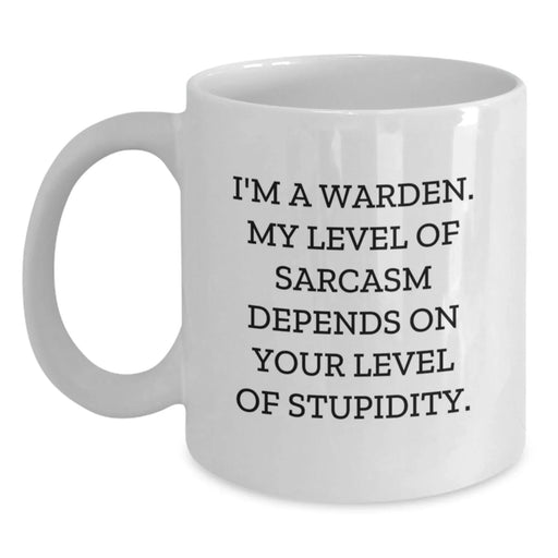 Funny Warden Gifts, White Coffee Mug, Perfect for Warden Friends and Family on Birthday, Gifts from Friends, Warden Lover Gift - Main