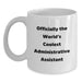 Funny Quote Administrative Assistant Gifts from Men, Father's Day Unique Gifts for Administrative Assistant, White Coffee Mug with Officially The World's Coolest Administrative Assistant - Main
