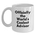 Funny Advisor Gifts from Men, Unique White Coffee Mugs for Advisor, Officially The World's Coolest Advisor Quote - Main