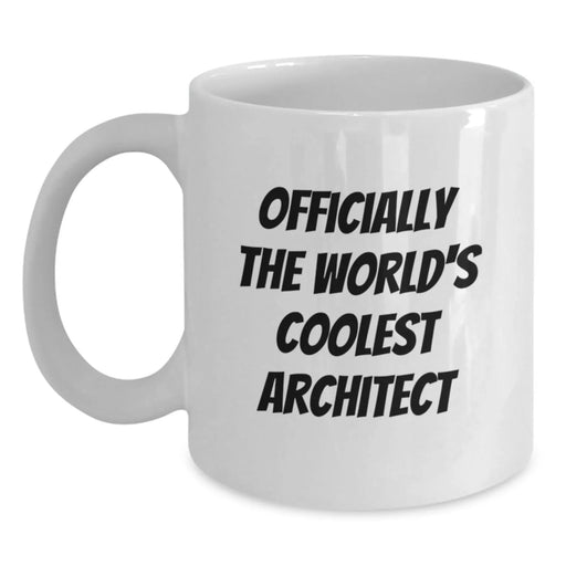 Funny Architect Quotes White Coffee Mug - Gifts from Friends to the World's Coolest Architect, Birthday Unique Gifts for Men - Main