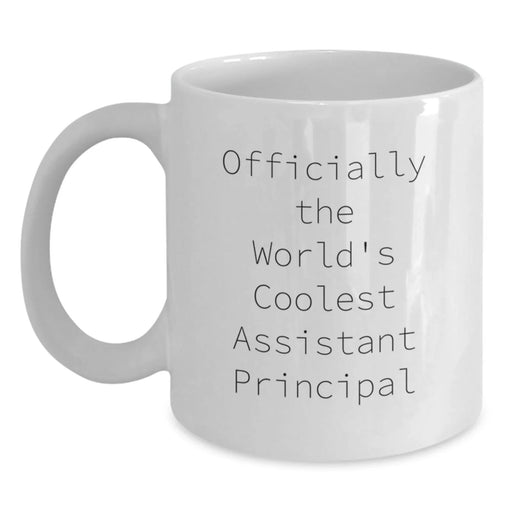 Funny Assistant Principal Gifts, Officially The World's Coolest Assistant Principal, White Coffee Mug for Birthday Unique Gifts from Friends - Main