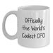 Funny CFO Gifts from Men for World's Coolest CFO Dad, Unique Father's Day Unique White Coffee Mug, Officially The World's Coolest CFO Quote - Main