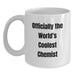 Funny Chemist Gifts from Friends for Graduation Unique White Coffee Mug, 'Officially The World's Coolest Chemist' - 11oz or 15oz Ceramic, Microwave and Dishwasher Safe - Main