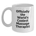 Funny Massage Therapist Gifts from Men for Dad - Officially The World's Coolest Massage Therapist, White Coffee Mug, Father's Day Unique - Main